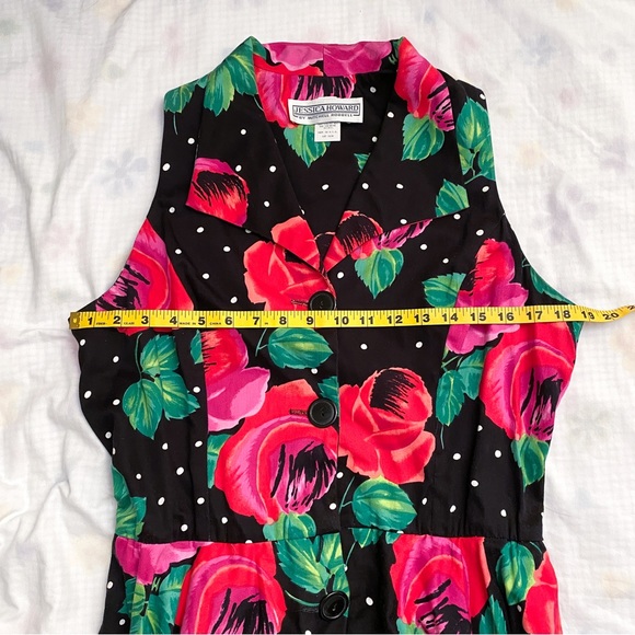 Vintage Jessica Howard by Mitchell Rodbell floral polka dot career dress - Picture 14 of 15